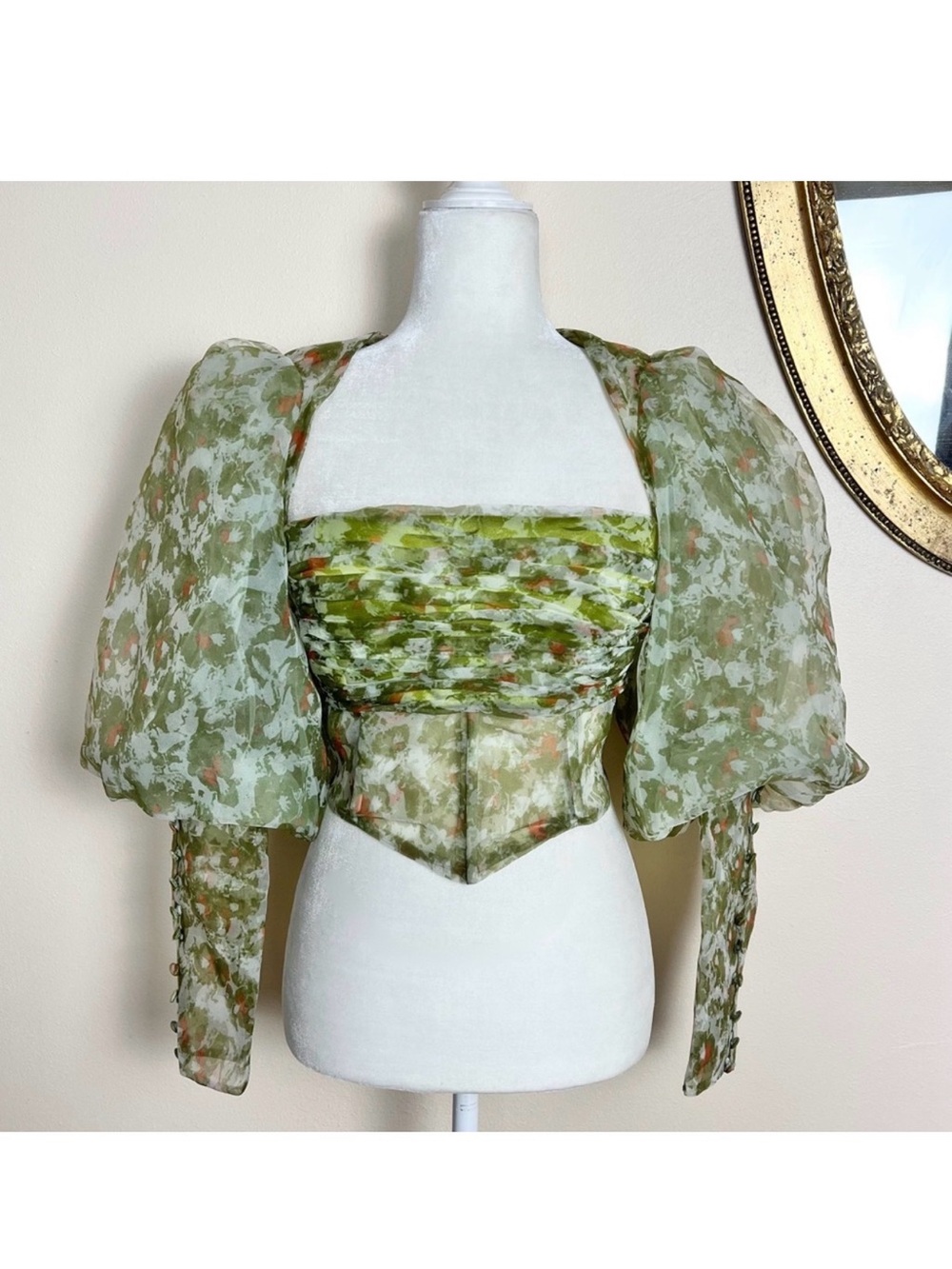 Asiyami Gold Daima Organza Top Size 12